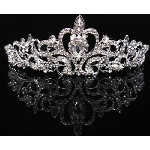 Hot Selling High Quality Women Girls Elegant Wedding Bride Crown Headwear Rhinestone Tiaras Cute Gift For Wedding Birthday Party