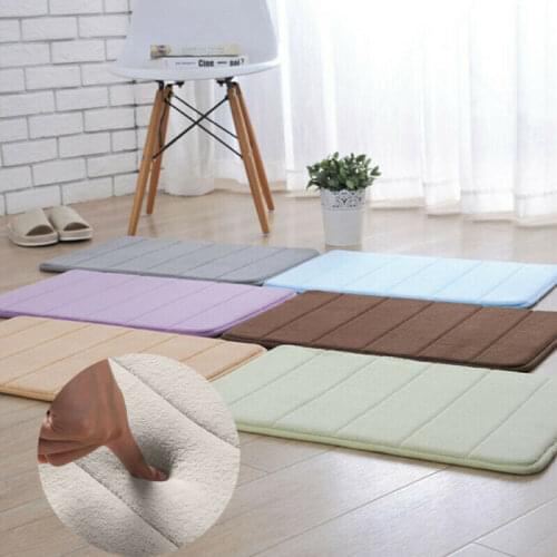 40x60cm Bath Mat Bathroom Carpet Microfibre Memory Foam Bathroom Shower Bath Mat Non-slip Coral Fleece Mat