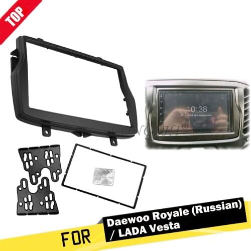 LONGHSI Car Stereo Fascia Panel for 2016 Daewoo Royale Russian/LADA Vesta Stereo DVD Player Install frame Surrounded Trim Kit 2d
