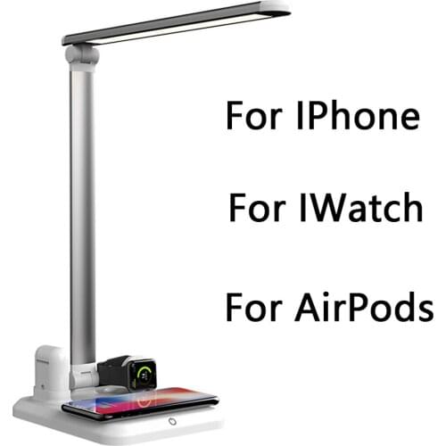 Multifunction Table Lamp QI Wireless Charger Dock For Apple Watch 2 3 4 series AirPods IPhone 8Plus X XR XS 11 Pro Fast Charging