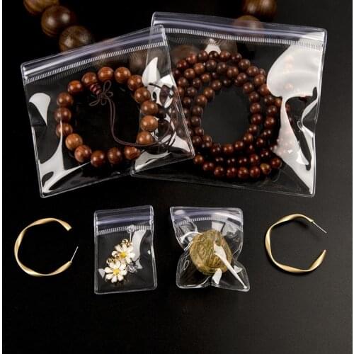 Multiple Sizes Necklace Earrings Storage Bag Small PVC Clear Jewelry Ziplock Bag Resealable Packaging Plastic Bag 10pcs/lot