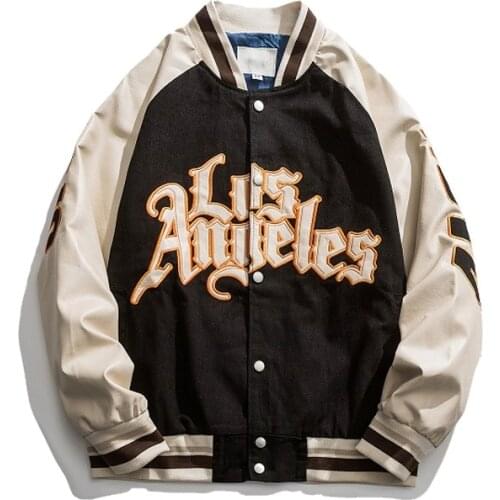 New Embroidery Baseball Jacket Loose Coat Womens Jackets Couple Bomber Jacket Unisex varsity Hip-Hop Street Womens Clothing 2021