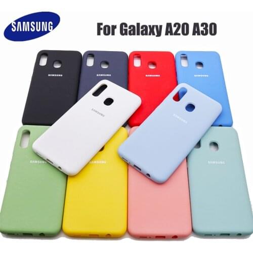 Samsung Galaxy A30 A20 Original Liquid Silicone Case Soft Silky Touch Protective Shell Cover For Galaxy A 30 With logo 6.4 inch