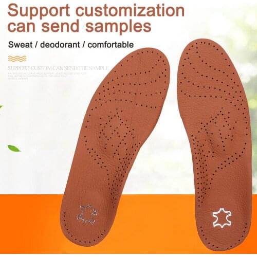 Unisex Leather 2.8-3cm Orthotic Flat Foot Shoe Insoles High Arch Support Orthopedic Pad for Correction OX Leg Health foot Care