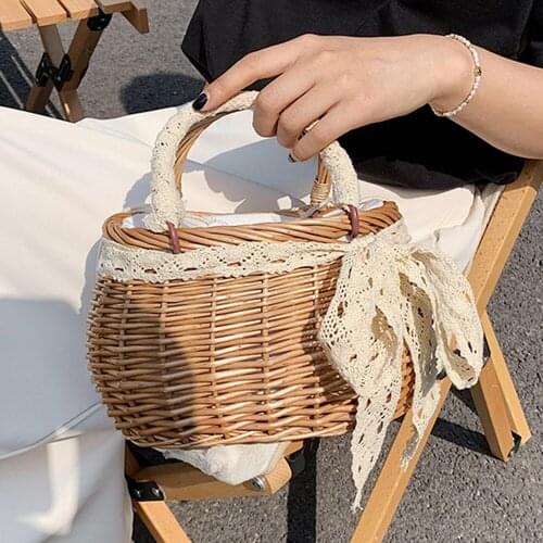 Weave Bucket Tote Bag 2021 Summer High Quality Straw Bag Womens Designer Handbag Beach Bag Travel Shoulder Messenger Bag