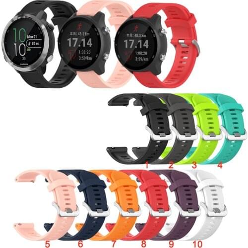 20mm Silicone Watch Band Classic Metal buckle Strap for Garmin Forerunner 645 645M 245 245M for Venu Sq Replacement strap