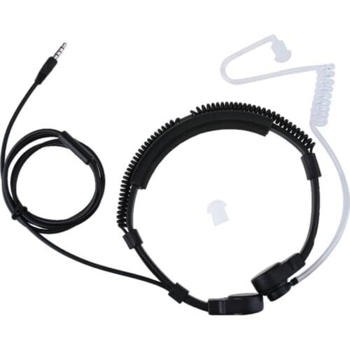 Retail 3.5mm plug Tactical-Throat Microphone earphone Covert Adjustable Covert Air Tube Headset with Throat Mic for smartphones