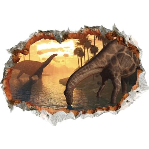 Jurassic Park Dinosaur Animal Wall Stickers For Kids Room Bedroom Home Decor Vivid Wall Decal PVC Mural Art Poster Childs Favor
