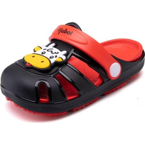 2020 New Baby Boys Girls Sandals Cute Cow Mules Clogs Summer Flat Toddler Slippers Children Garden Shoes