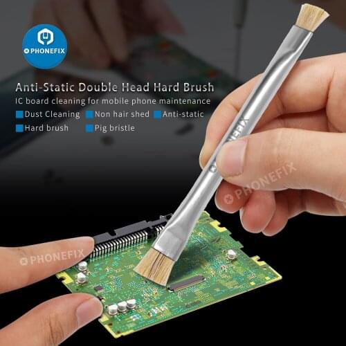 Double Head Anti-static Brush PCB Mainboard Rework ESD safe Brush For Mobile Phone Tablet Keyboard BGA CHIP IC Repair Soldering