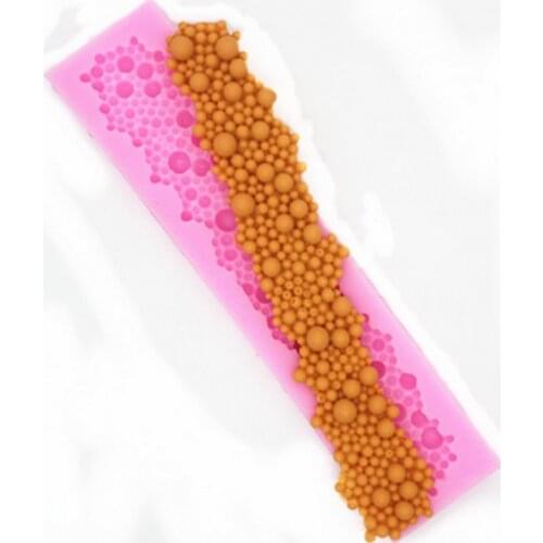 Silicone 3D Cake Mold Round Pearls Bubbles Beads Fondant Sugarcraft Border Decor For Home Kitchen Mousse Chocolate Baking Tool