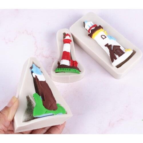 Tower Lighthouse Silicone Mold For Fondant Cake Chocolate Dessert Lace Decoration DIY Pastry Fondant Mold Resin Kitchen Tool