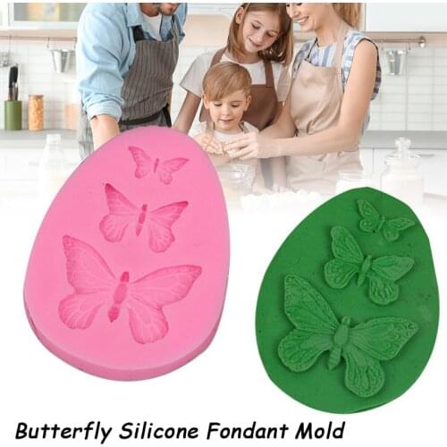 3 Cavity Butterfly Silicone Fondant Mold Cake Chocolate DIY Baking Mould Baking Tool Cookies Pastries Mold for Cake SP99