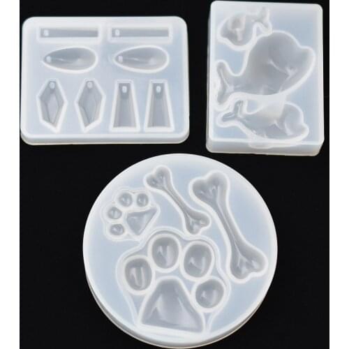 SNASAN Silicone pendant Mold Resin Silicone Mould handmade DIY Jewelry Making epoxy dolphin bone stone bear