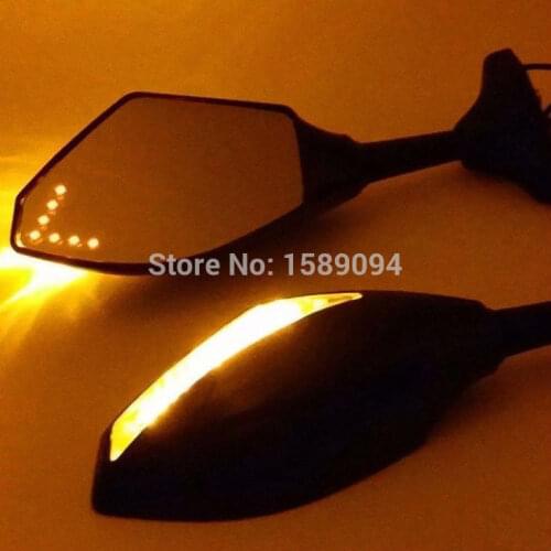 LEDS Arrow Turn Signal Integrated Rearview Sport Mirror For Suzuki GSXR600 GSXR1000 Motorcycle Mirror