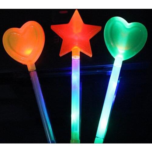 Luminous Toys Star Love Heart Led Stick Fairy Wand Cheer Props Gift for New Year Christmas Wedding Led Party Supplies
