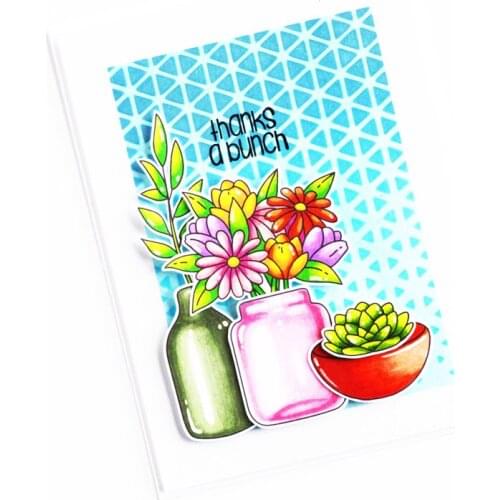 Flowers Dandelion Bottles Cutting Dies & Coordinating Stamp For Scrapbooking Craft Embossing Stencil Die Cut Card DIY Make