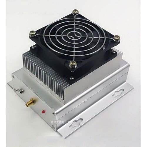 UHF 400-470MHZ 433MHZ 50W Ham Radio Power Amplifier Interphone + Heatsink + Fan