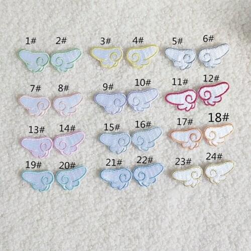 WhatIlife High Quality Small Wing Embroidered Patches For Clothing Self-adhesive Apparel Bage Iron On Sticker Appliques 12 Color
