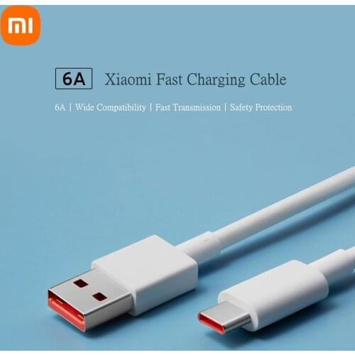 Xiaomi USB Type C Cable 6A Super Fast Charging Data Cable Durable TPE USB-A to USB-C Charge Cord USB C Charger for Xiaomi (1m)