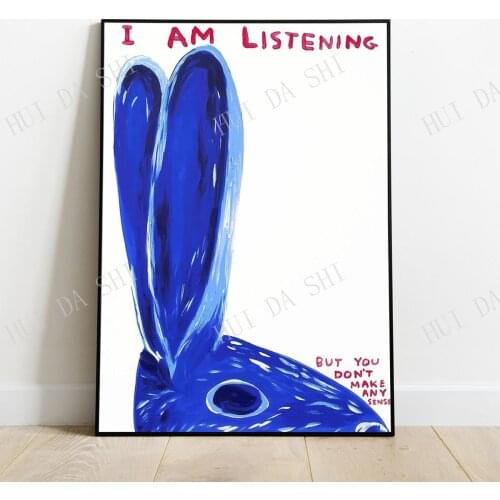 I am Listening - David Shrigley Art Print, Art Print, Animal art print, Contemporary Art, David Shrigley