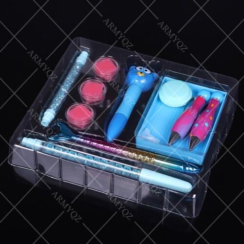 12 Pieces 5D Diamond Painting Accessories Kits Diamond Painting Resin Pen Tool Sets with Pen Glue Tray for DIY Art Crafts