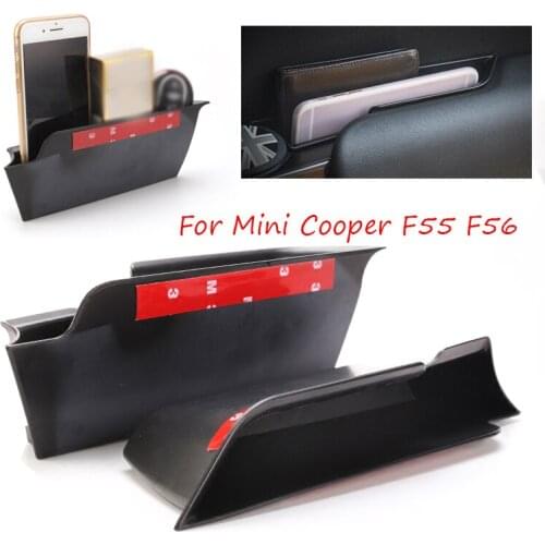 2PCS/set Car Inner Side Front Door Handle Armrests Storage Box ABS Tray Holder For Mini Cooper F55 F56 Car Styling Accessories