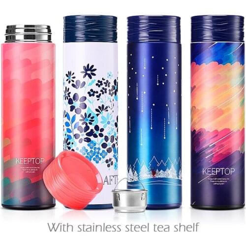 450ml fashion vacuum straight cup 304 stainless steel Thermos cup Student couple portable tea cup Creative gift cup