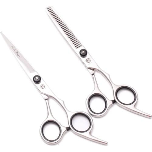 6.5" 18.5cm Purple Dragon JP Stainless Black Professional Barber Scissors Straight Shears Thinning Scissors Hair Scissors Z1001