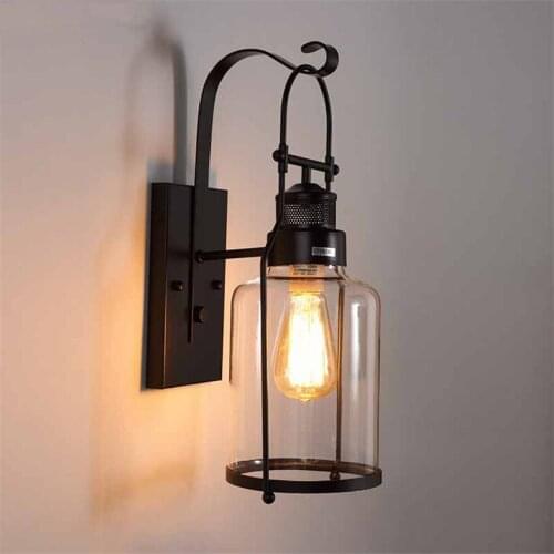 American Industrial wind Wall Lamp LED E27 Edison bulb Retro wall sconce for Bedroom bedside Restaurant Porch Light 110v 220v