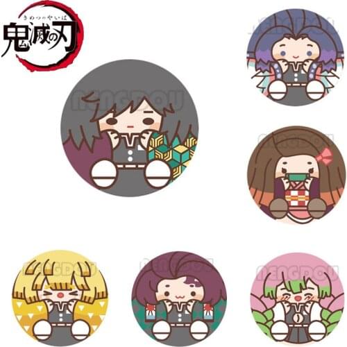 Anime Demon Slayer Kimetsu No Yaiba Kamado Tanjirou Cosplay Prop Pin Brooch Kamado Nezuko Badges Button Brooch Pins Gift