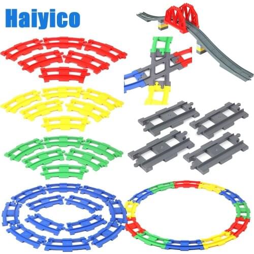 Big Building Blocks Assemble track railway Accessories Compatible with brickss train traffic Set multicolor toys for children