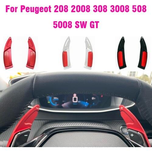 For Peugeot 208 2008 308 3008 508 5008 SW GT Car Steering Wheel Paddles Shift Extension Shifter The Rudder DSG Gear Car Stickers