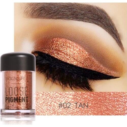 FOCALLURE 1PCS Glitter Eye Shadow Flash Powder Super Bright Pearl Shining Bright Glitter Powder Brand Makeup Cosmetic