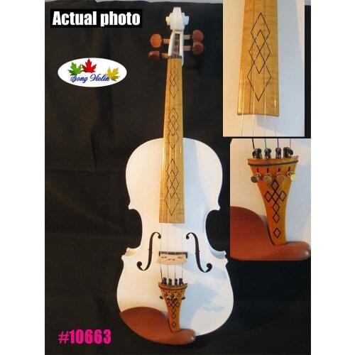 Nice White colors best craft 4/4 electric violin Acoustic violin #10663