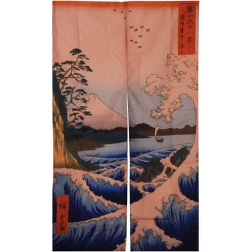 Customized Accept) Korea/Japan/China Sushi Restaurant Kitchen Hanging Doorway Cloth Curtain-Fuji Mountain(85x140cm)