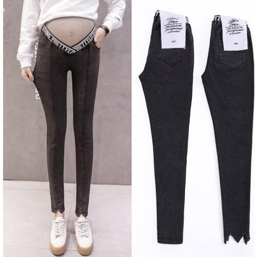 Maternity Legging In Elastic Cotton Pencil Pregnancy Pants Clothes for Pregnant Women Low Waist W Leg Open Spring Belly Skinny