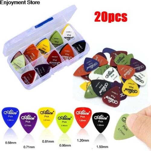20pcs Electric Guitar Pick Acoustic Music Picks Plectrum 0.58/0.71/0.81/0.96/1.20/1.50mm Thickness Guitar Accessories