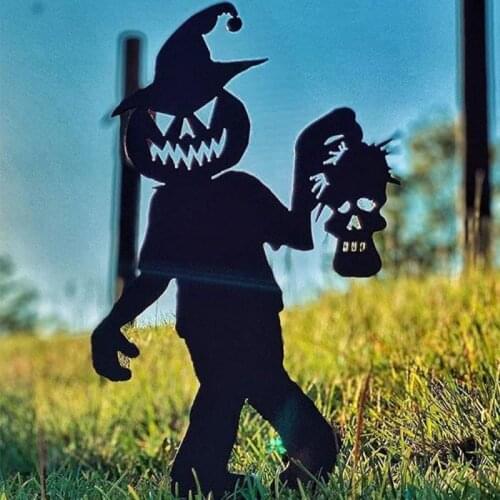 Cute Ghost girl Zombies Metal Art Standing Silhouette For Garden Yard home decor Garden Yard Decoration Outdoor Garden