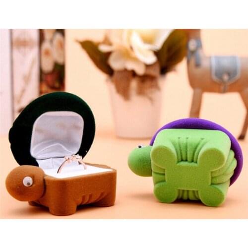 Cute Jewelry Storage Holder Turtle Tortoise Ring Earring Oragnizer Gift Box Case