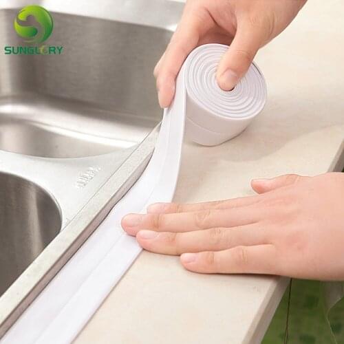Home Bathroom Bathtub Kitchen PVC Wall Stickers Art Sealing Strip Sealant Tape Mildew Resistant Waterproof Pegatinas Repair Tape