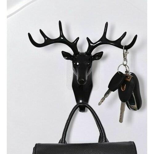 Wall Hanging Hook Vintage Deer Head Antler Clothes Hat Scarf Key Rack Wall Decor