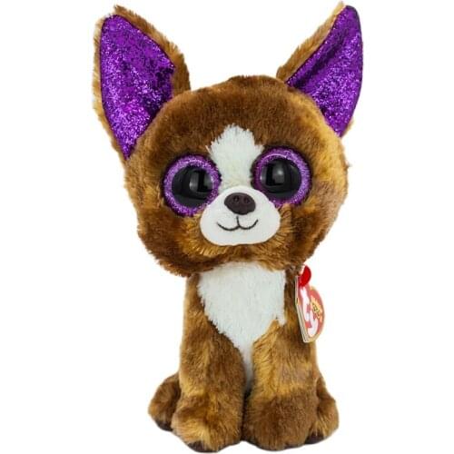 New Product 6 inch15cm Ty Big eyes plush peas plush animal Brown Haired Chihuahua collection doll child birthday Christmas Gift