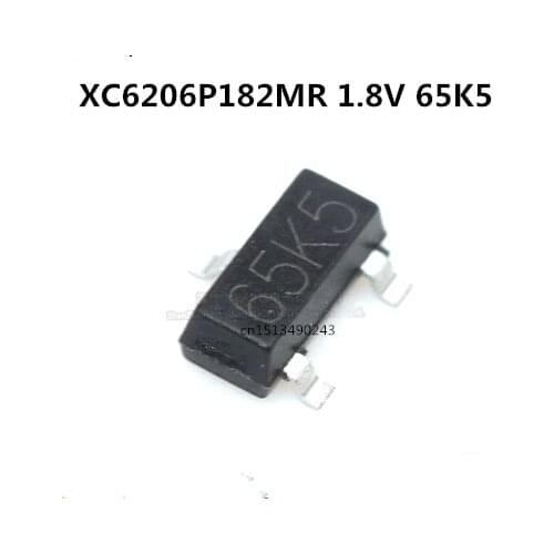 Original new 100pcs/ XC6206P182MR SOT-23 65K5 1.8V XC6206-1.8V