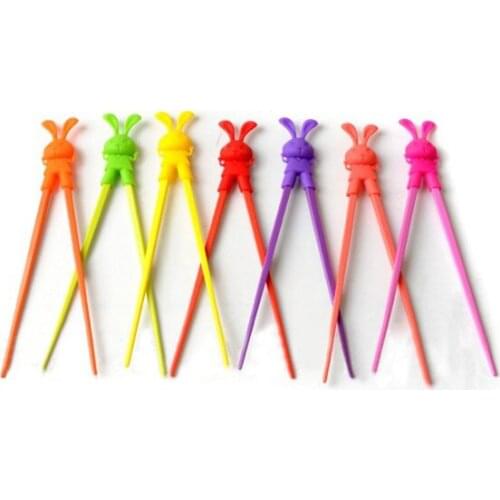Children Kid Beginner Easy Fun Learning Training Helper Bunny Rabbit Rubber Plastic Chopsticks Free Shipping 100pairs