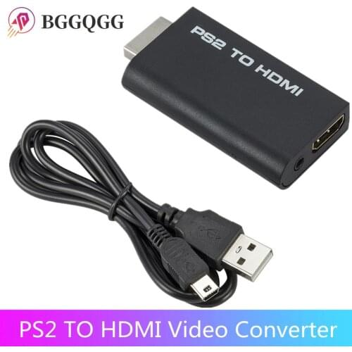 Support PS2 to HDMI Adapter 480i/480p/576i Audio Video Converter Adapter with 3.5mm Audio Output Supports All PS2 Display Modes