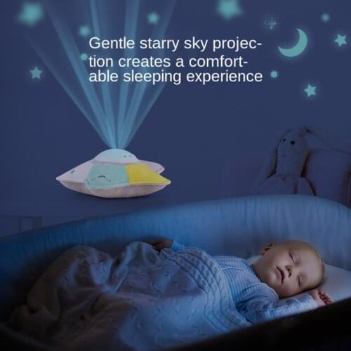 10" Interactive Plush Pillow Stuffed Toy Realistic Luminous Star Soft Cotton LED Pillow With Ceiling Projector Sleeping Doll