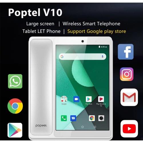 Poptel V10 Google Play Store Android 10.0 Bluetooth Receiver 8 Inch 2g/16g for IOT Device Tablet Phone Note Table Support