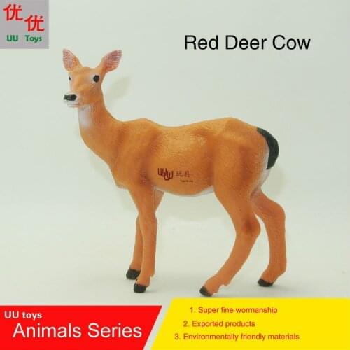 Hot toys:Red Deer Cow Simulation model Animals kids toys children educational props