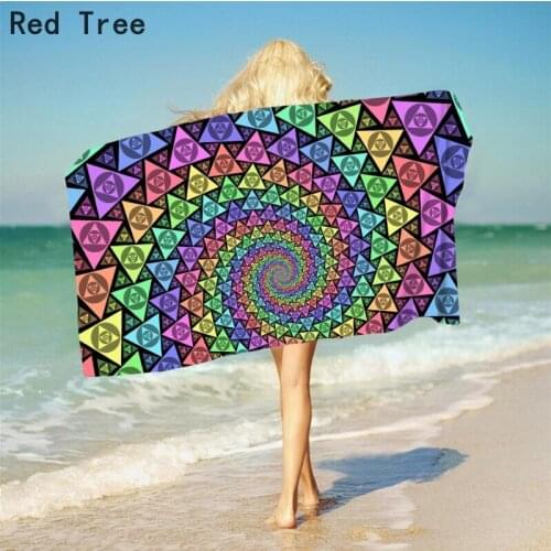 Geometric Mushroom Cloud Print Sand Free Quick Dry Beach Towel Microfiber Bath Towels Cushion Swimming Customized Carpet Blanket
